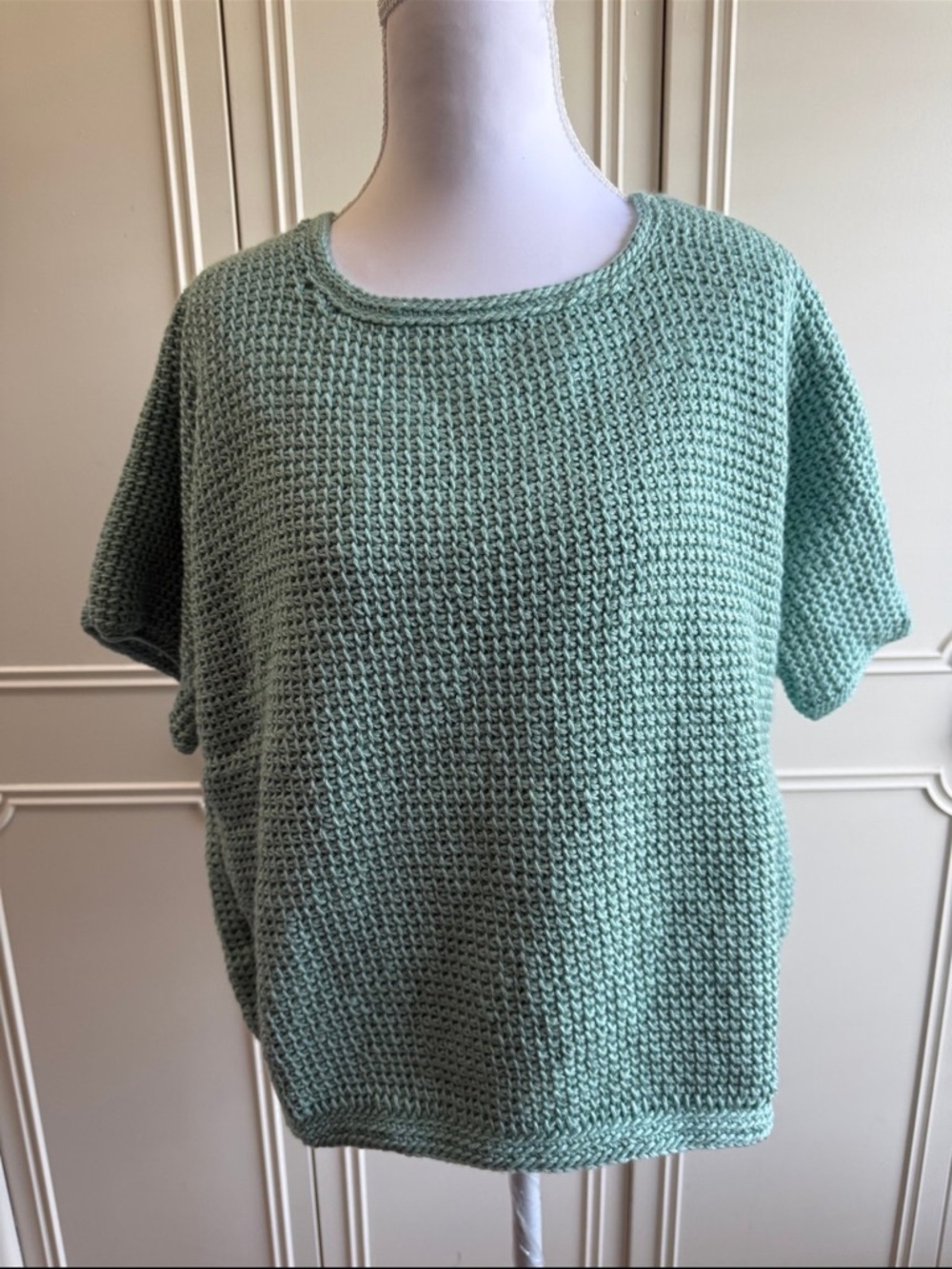 Handmade Vintage Knitted Short Sleeve Sweater